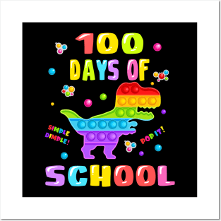 Happy 100 Days Of School And Still Poppin It 100th Day T rex Posters and Art